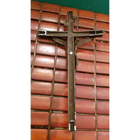 Vintage Lovell  Curved Bronze Crucifix Casket Topper  11.5"x6" - Picture 4 of 4